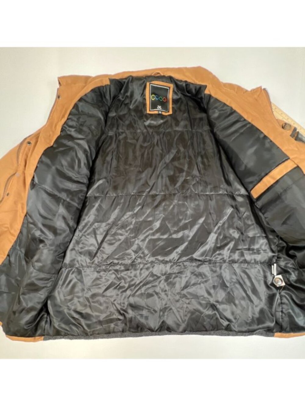 Coogi Men’s 2XL Brown Utility Field Jacket Herringbone Trim Full Zip Heavyweight - Picture 5 of 13